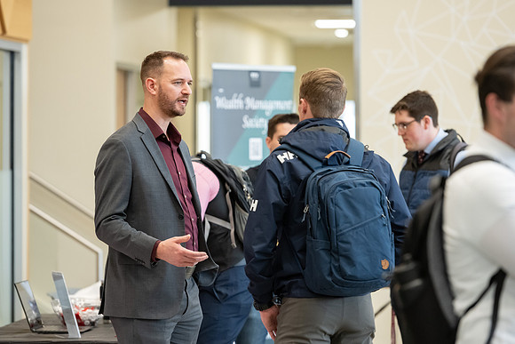 Students gather at the career fair.