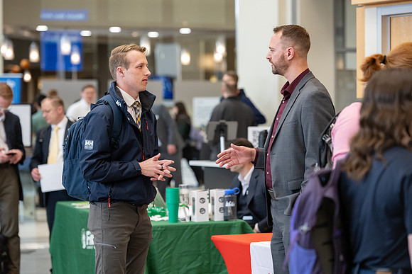 Students gather at the career fair.