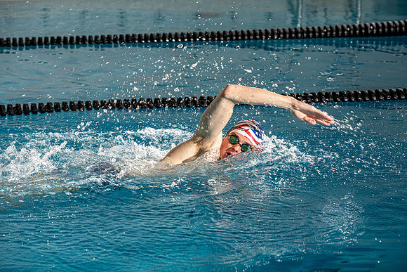 Swimming Pool fitness banner photoshoot.