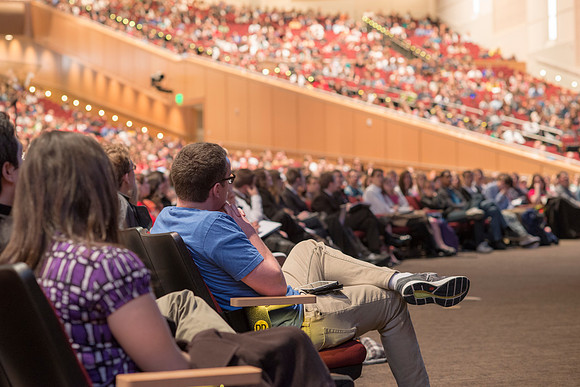 Devotional Audience in the BYU-Idaho Center.