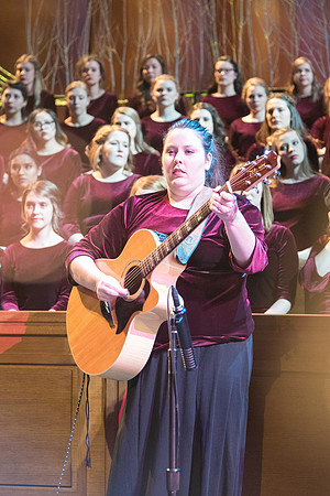 David Archuleta and Nathan Pacheco were the featured guests at BYU-Idaho's annual Christmas concert in the BYU-Idaho Center. They performed with the Symphony Orchestra, combined choirs, and other stud