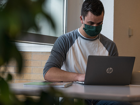 Students stay safe wearing masks and social distancing during the first day of school.