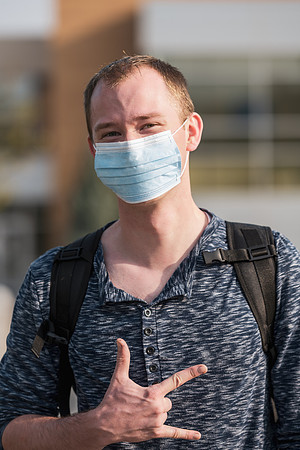 Students stay safe wearing masks and social distancing during the first day of school.