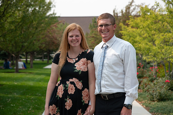 Students on the temple grounds after church.
