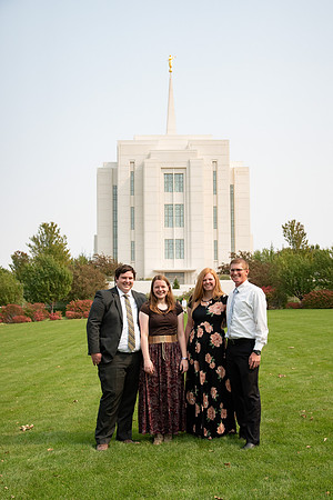Students sitting at the temple after church.