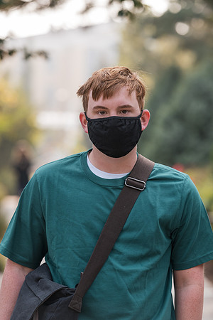 Students stay safe wearing masks and social distancing during the first day of school.