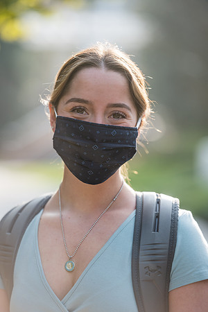 Students stay safe wearing masks and social distancing during the first day of school.
