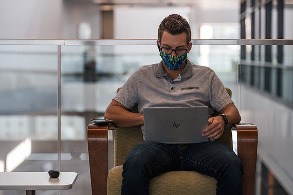 Students stay safe wearing masks and social distancing during the first day of school.