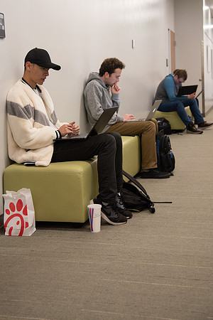 Students around BYU-Idaho campus on the first day of Winter 2020 Semester.