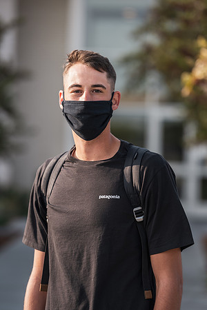 Students stay safe wearing masks and social distancing during the first day of school.