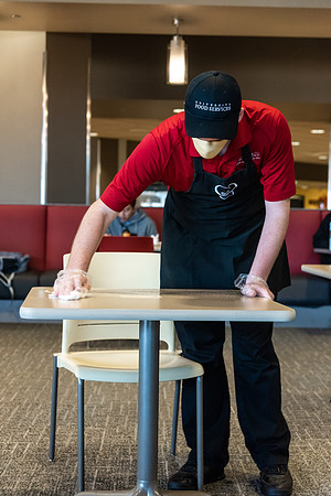 Students sanitizing Oct 2020