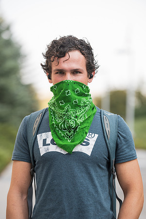 Students stay safe wearing masks and social distancing during the first day of school.