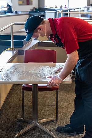 Students sanitizing Oct 2020