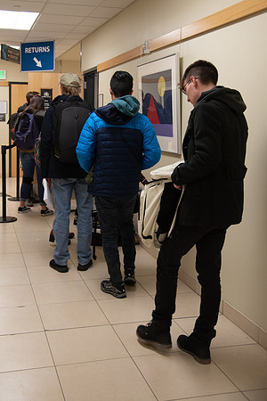 Students around BYU-Idaho campus on the first day of Winter 2020 Semester.