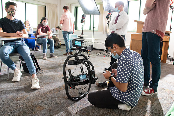 Video production of Vice President, Kelly Burgener, showing what classes will be like during Fall 2020 semester.