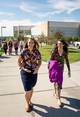 Students leaving the BYUI-Center after the first devotional of the Fall 2016 semester.