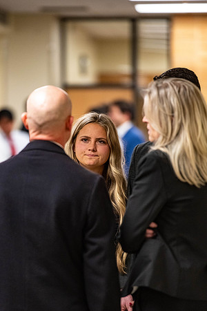 Students gather for a formal dinner, to celebrate a semester of success.