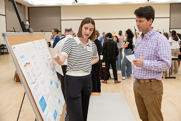 Students present their research at the R&CW Conference.