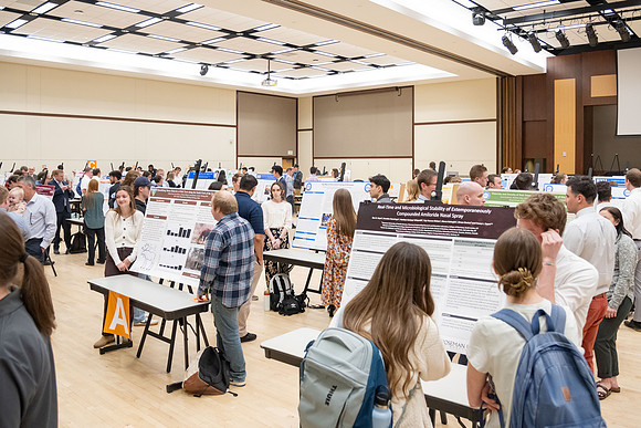 Students present their research at the R&CW Conference.