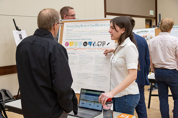 Students present their research at the R&CW Conference.
