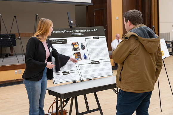 Students present their research at the R&CW Conference.