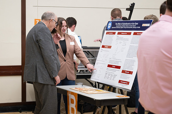 Students present their research at the R&CW Conference.
