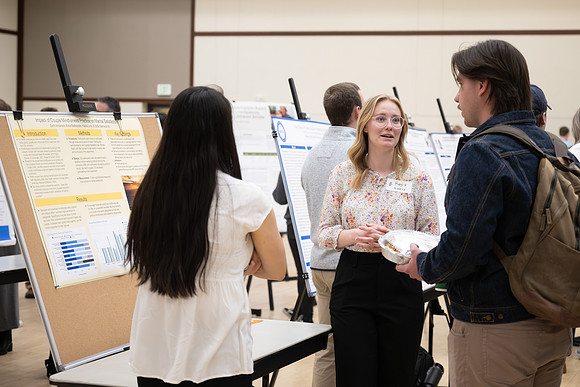 Students present their research at the R&CW Conference.