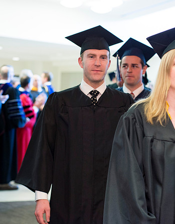 Graduates march the Processional into the I-Center.