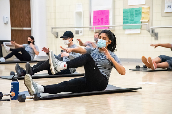 Students Participating in  HIIT fitness class- Sept 2020
