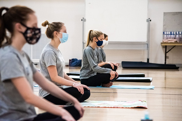 Students participating in Yoga - Sept 2020