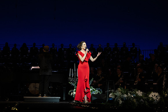 Laura Osnes performs during the Christmas concert with BYUI Student music programs.