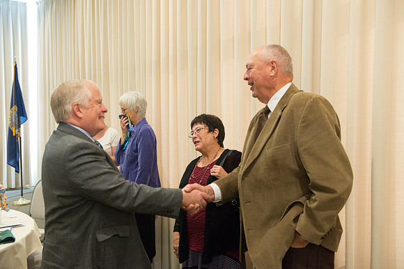 Emeritus Breakfast, Nov 2018, BYU-Idaho Alumni Award of excellence was awarded to Jon Beesley.