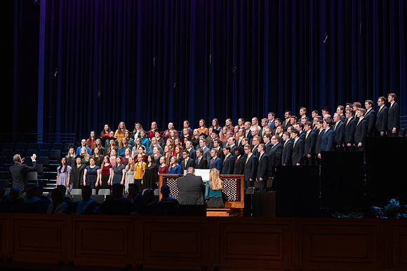 The choir performs at Commencement.