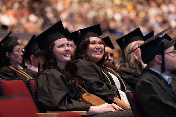 Students at commencement.
