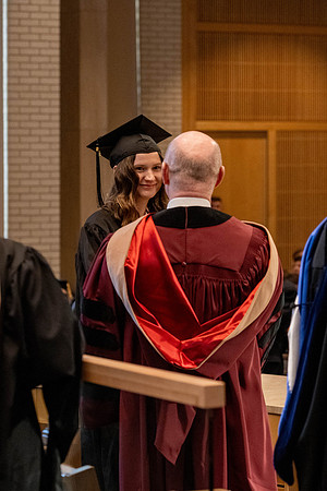 Students graduate from the College of Language and Letters, in the Taylor Building.