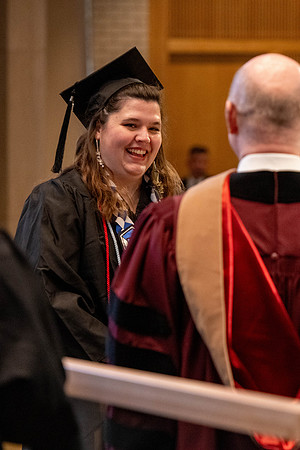 Students graduate from the College of Language and Letters, in the Taylor Building.
