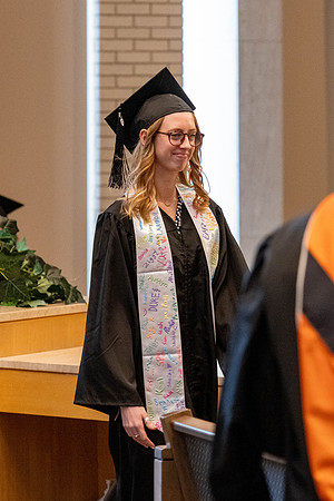 Students graduate from the College of Language and Letters, in the Taylor Building.