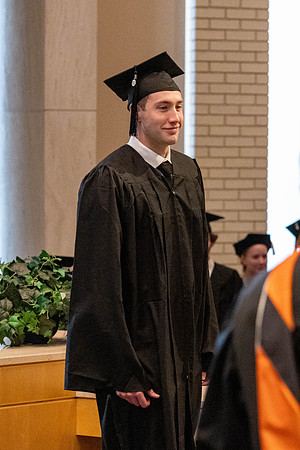 Students graduate from the College of Language and Letters, in the Taylor Building.