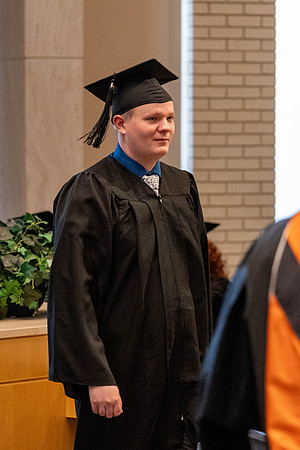 Students graduate from the College of Language and Letters, in the Taylor Building.