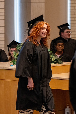 Students graduate from the College of Language and Letters, in the Taylor Building.