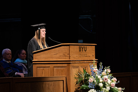 Students graduate from the College of Physical Sciences & Engineering, in the Hart Building.