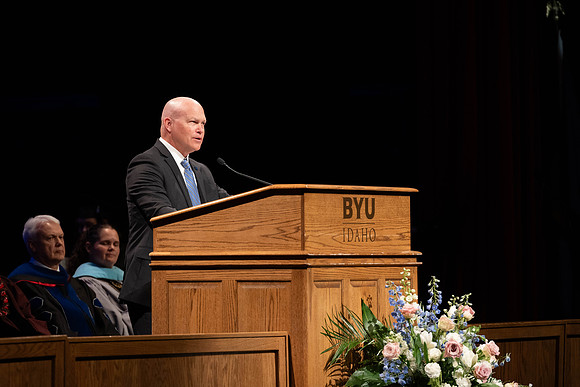 Students graduate from the College of Physical Sciences & Engineering, in the Hart Building.