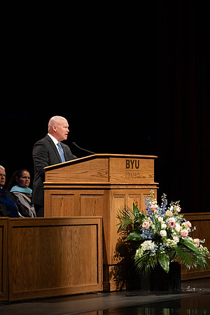 Students graduate from the College of Physical Sciences & Engineering, in the Hart Building.