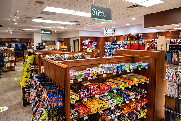 Photos of the interior of the Bookstore.