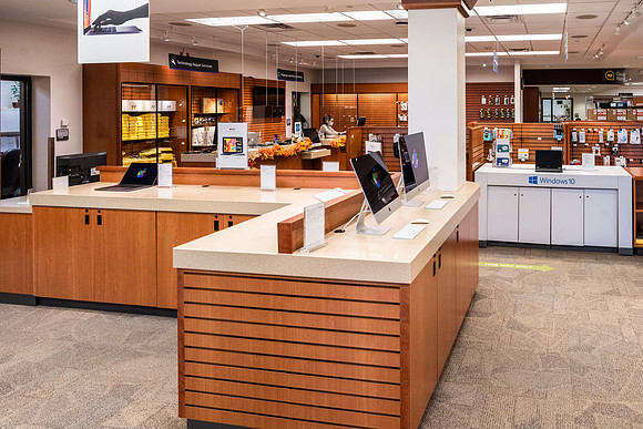 Photos of the interior of the Bookstore.
