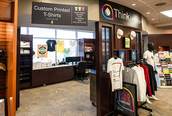Photos of the interior of the Bookstore.