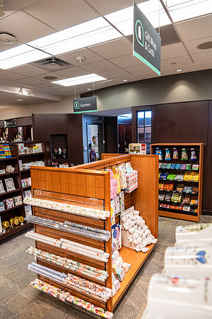 Photos of the interior of the Bookstore.