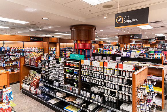 Photos of the interior of the Bookstore.