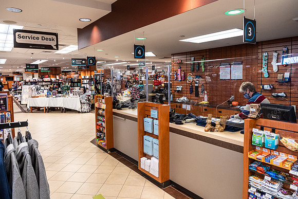 Photos of the interior of the Bookstore.