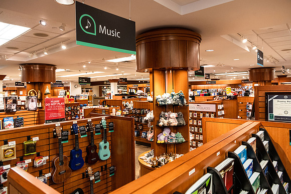 Photos of the interior of the Bookstore.